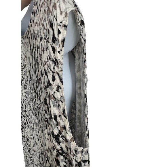 CAbi #734 Lara Drape Neckline Animal Print Ruched Sleeveless Tunic Size L - Picture 7 of 10